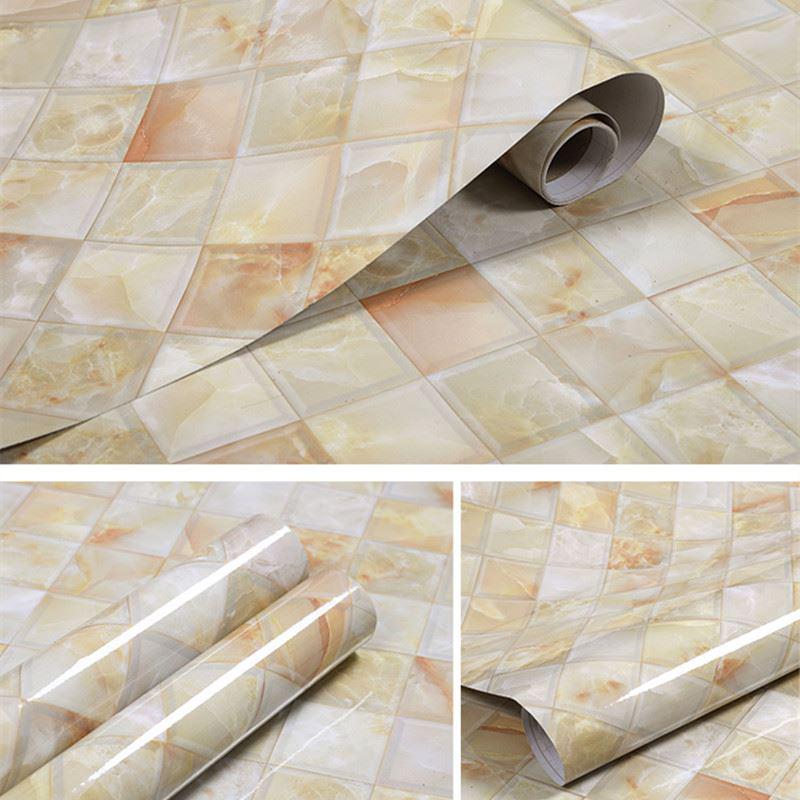 Papier Peint marbre carreaux jaune