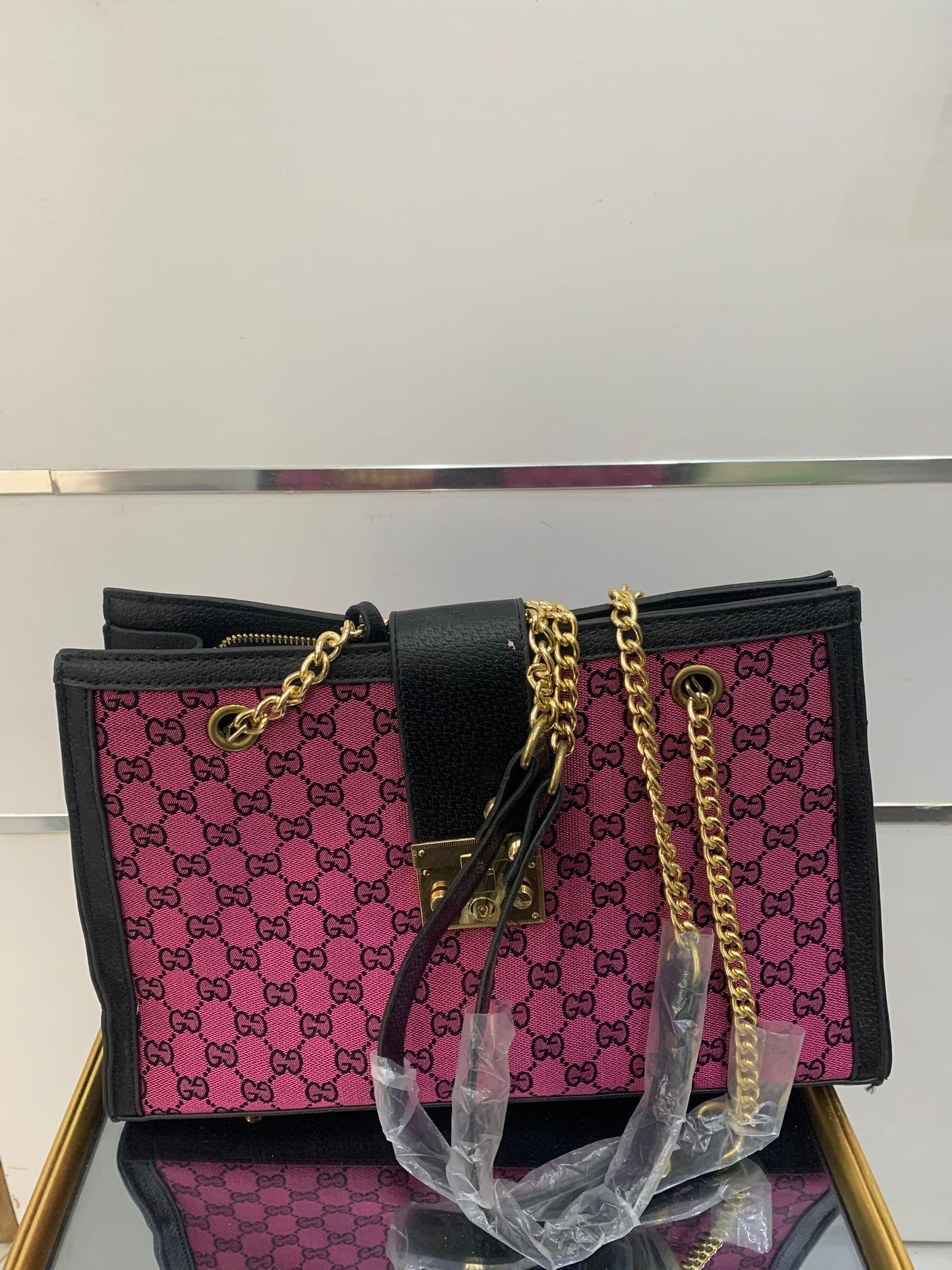 Sac à Main Luxe – GG Style Chain Pink & Gold