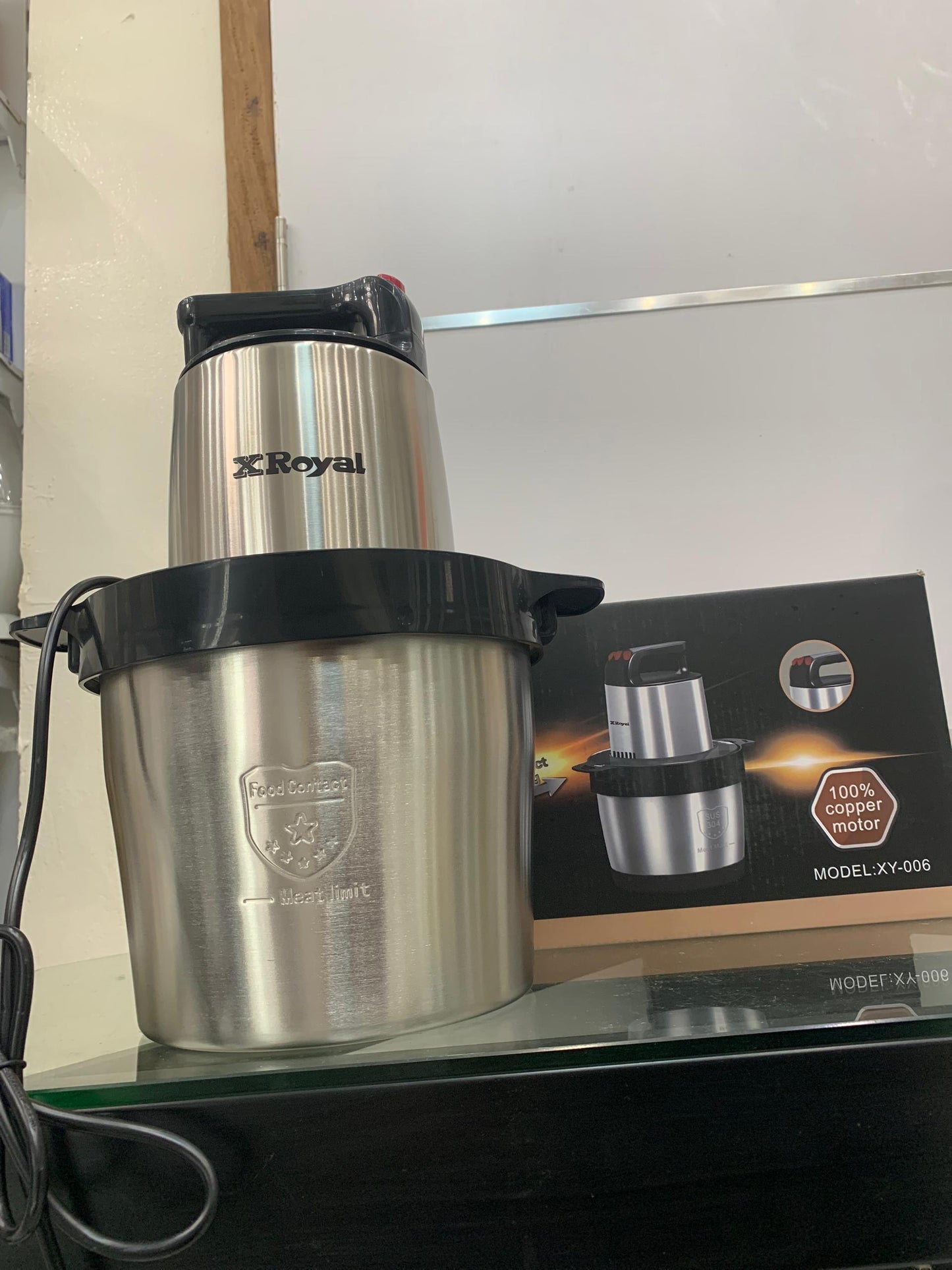 Hachoir Électrique Inox XRoyal 3 en 1 – Modèle XY-553T