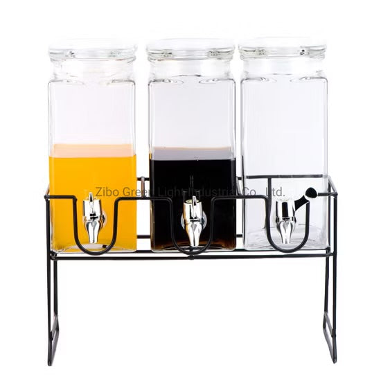 Distributeur de boissons double en verre – 2,2 litres
