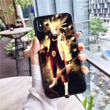Coque de téléphone Naruto avec flash LED pour iPhone 13, 14, 15 Pro Max