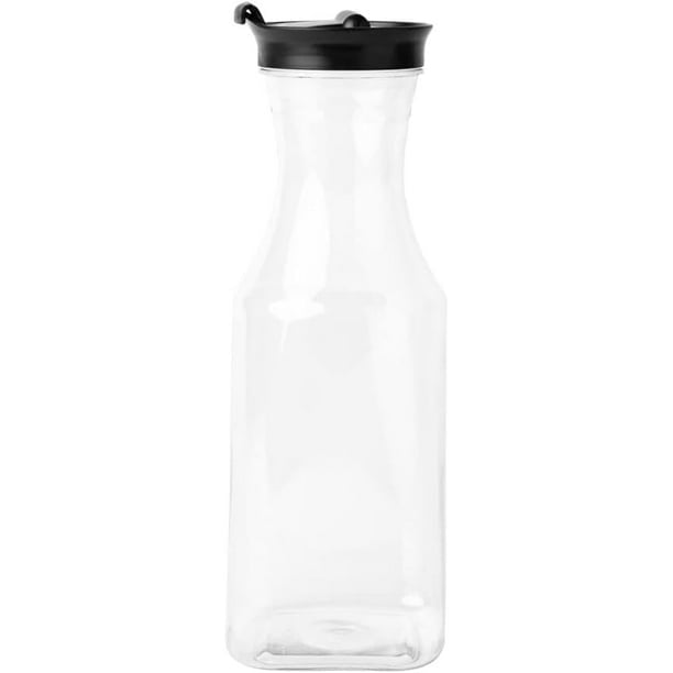 Pichets à jus en plastique à fond carré avec couvercle Blanc