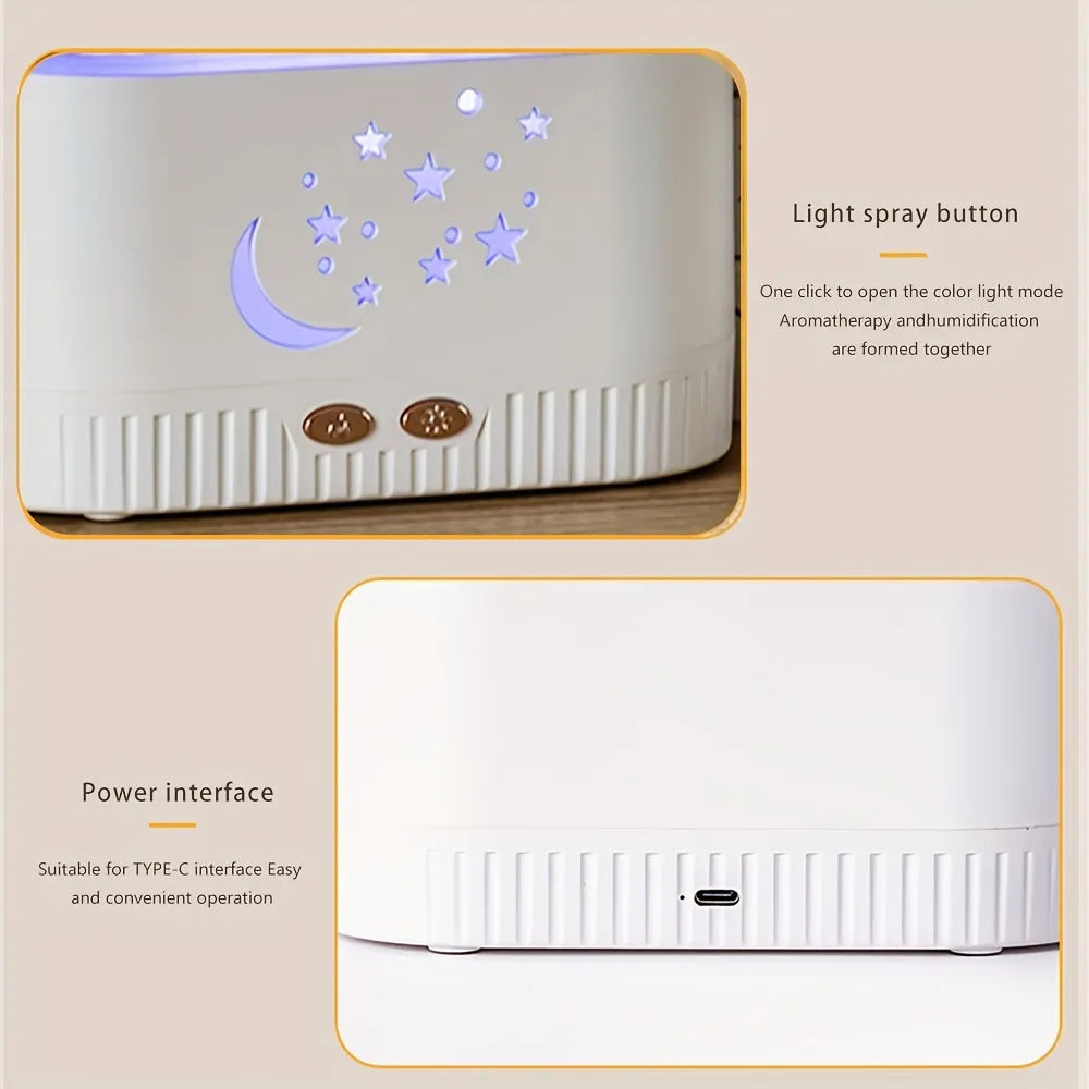 Diffuseur d’Huiles Essentielles Effet Flamme avec Pierres Cristal