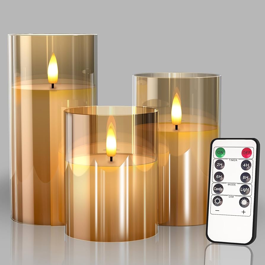 Bougies LED sans flamme en verre