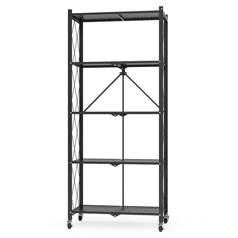 Étagère Métallique à 5 Niveaux avec Roulettes