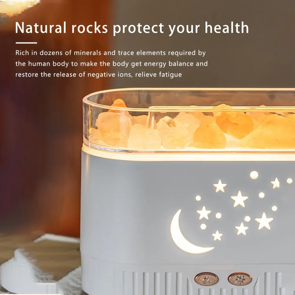 Diffuseur d’Huiles Essentielles Effet Flamme avec Pierres Cristal