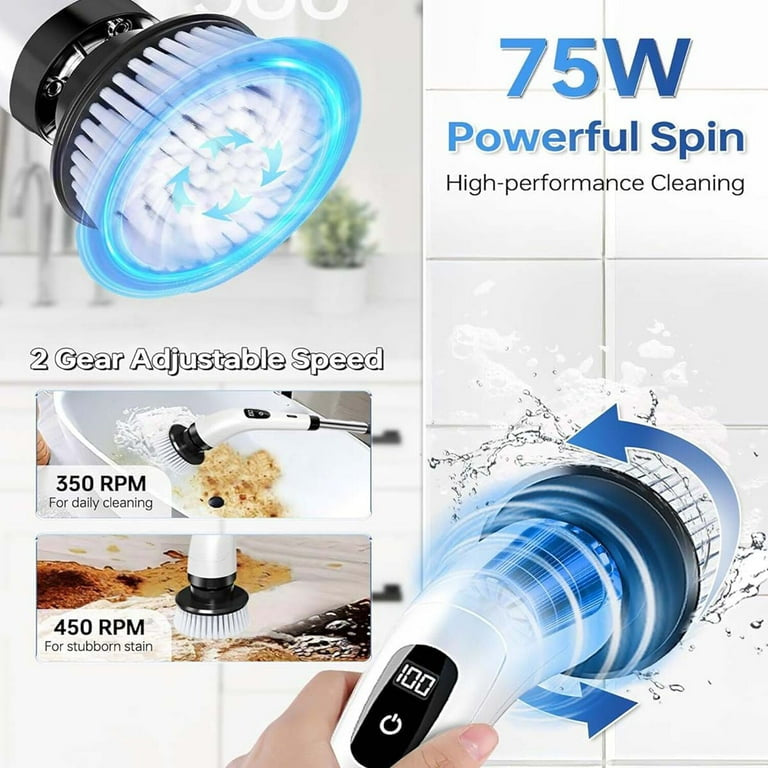 Brosse de nettoyage électrique rotative