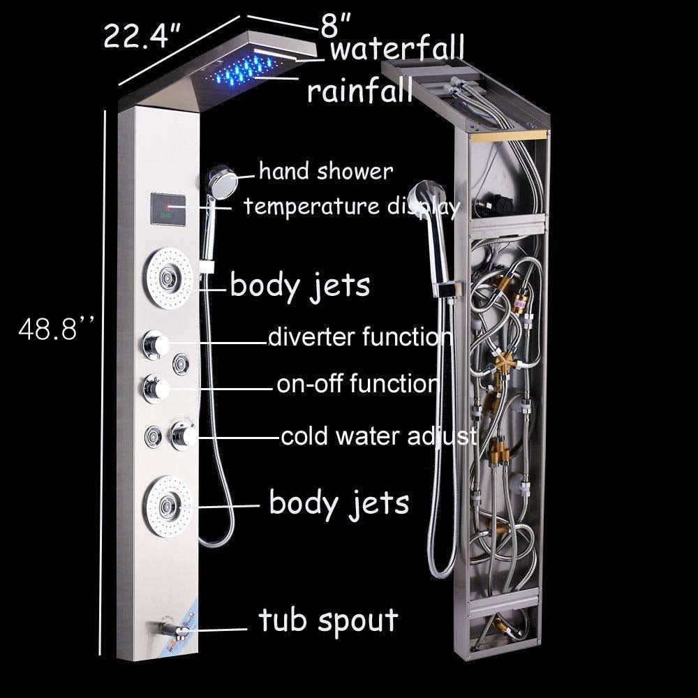 Colonne de douche en acier inoxydable