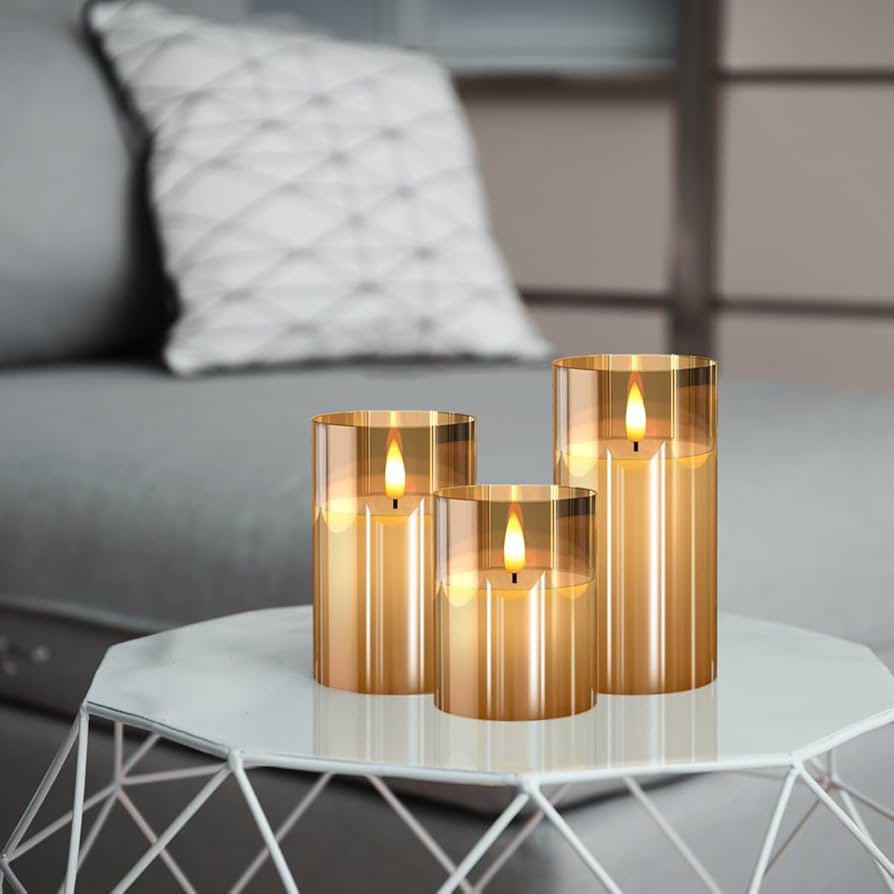 Bougies LED sans flamme en verre