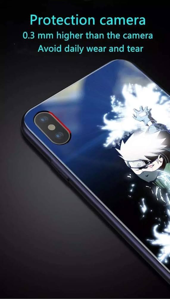 Coque de téléphone Naruto avec flash LED pour iPhone 13, 14, 15 Pro Max