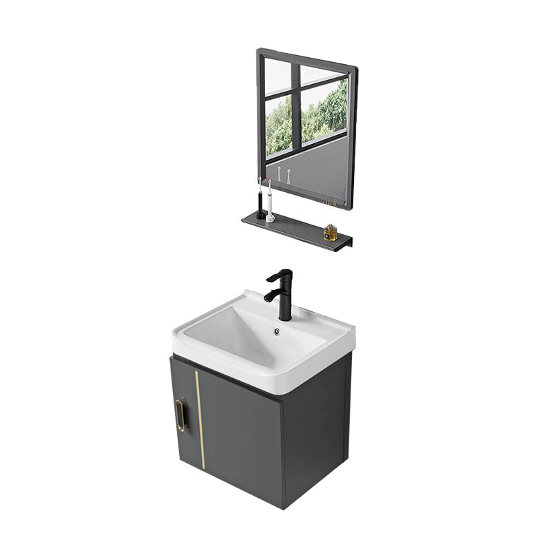 Meuble de Salle de Bain 50 cm avec Miroir Carré