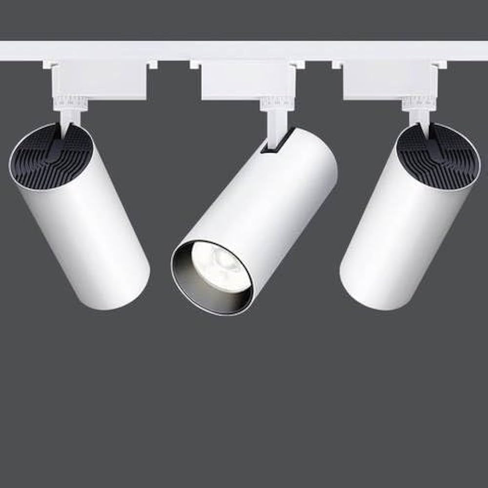 Spot LED sur rail COB 30 W en alliage d'aluminium à dissipation thermique rapide, lot de 3 (blanc)