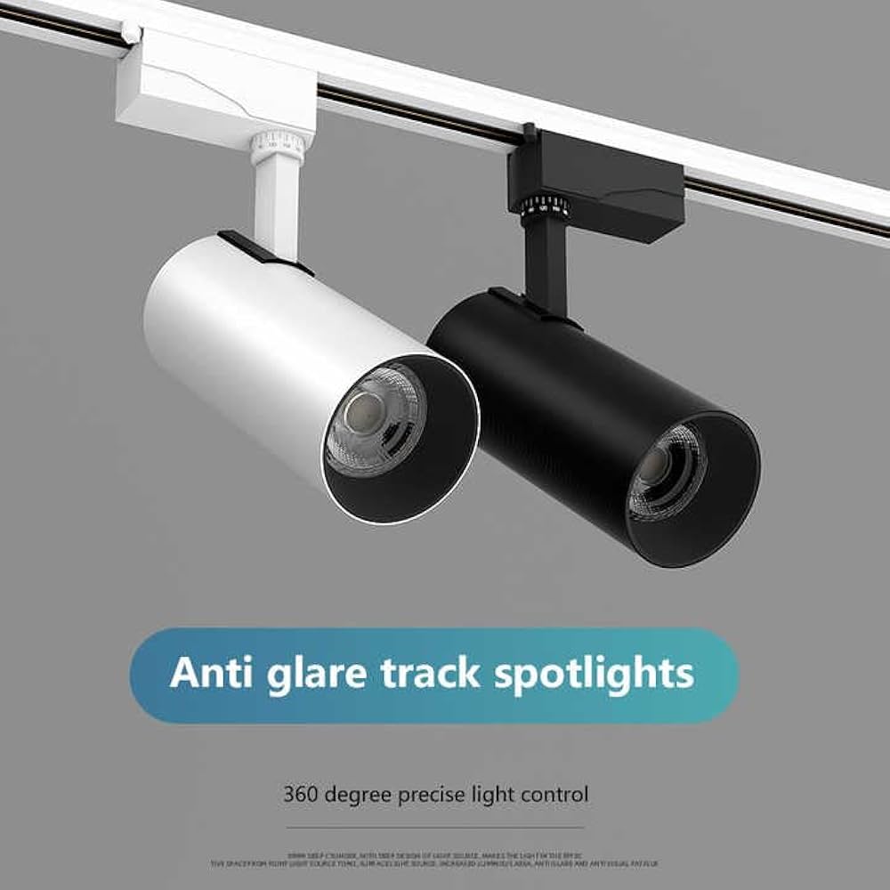 Spot LED sur rail COB 30 W en alliage d'aluminium à dissipation thermique rapide, lot de 3 (blanc)