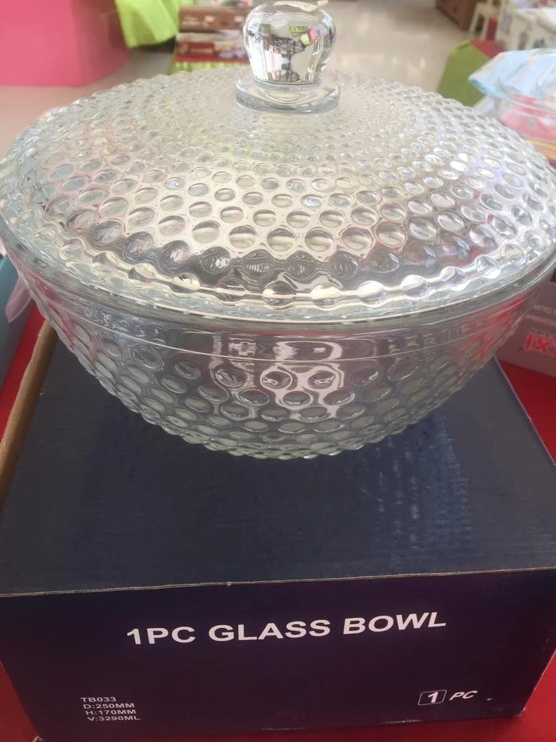Bol en Verre avec Couvercle – Design Bulles