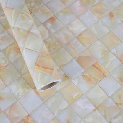 Papier Peint marbre carreaux jaune