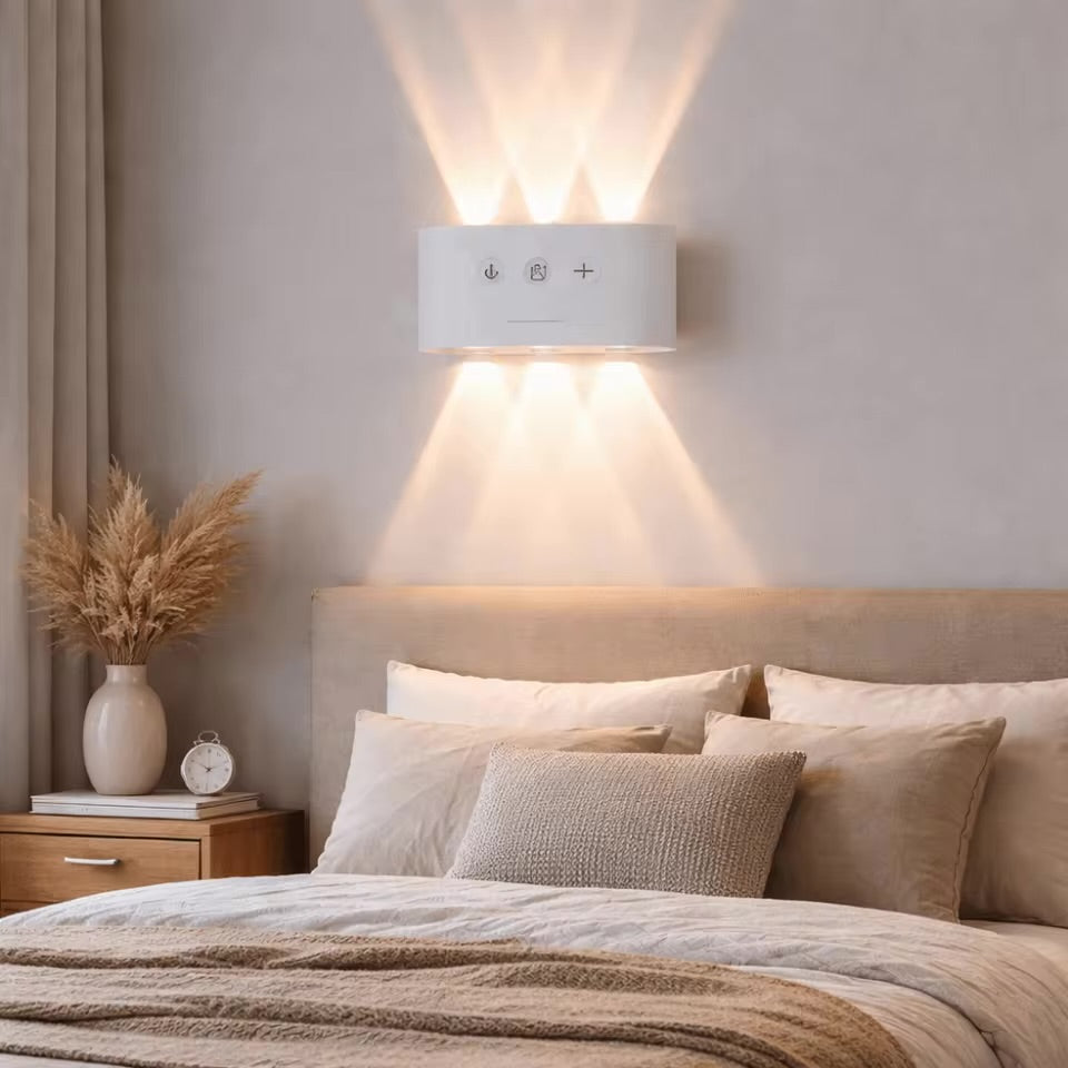 Lampe murale LED rechargeable à double éclairage (haut/bas)