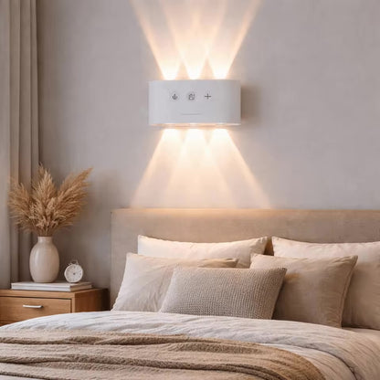 Lampe murale LED rechargeable à double éclairage (haut/bas)