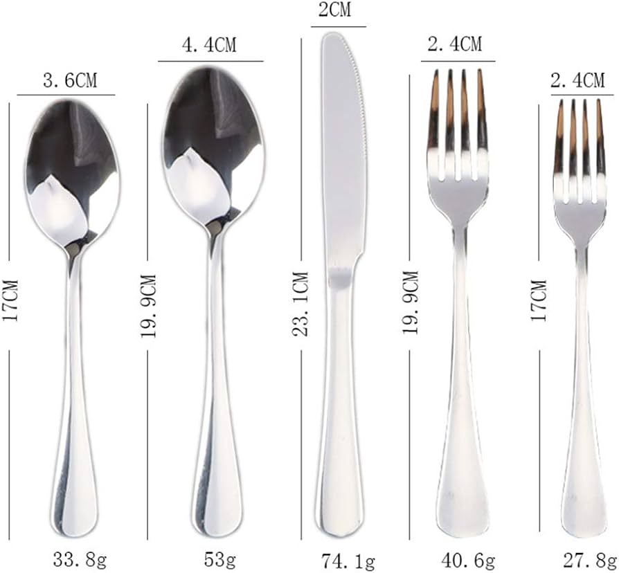 Élégant ensemble de couverts en acier inoxydable - 4 pièces