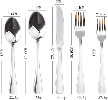Élégant ensemble de couverts en acier inoxydable - 4 pièces