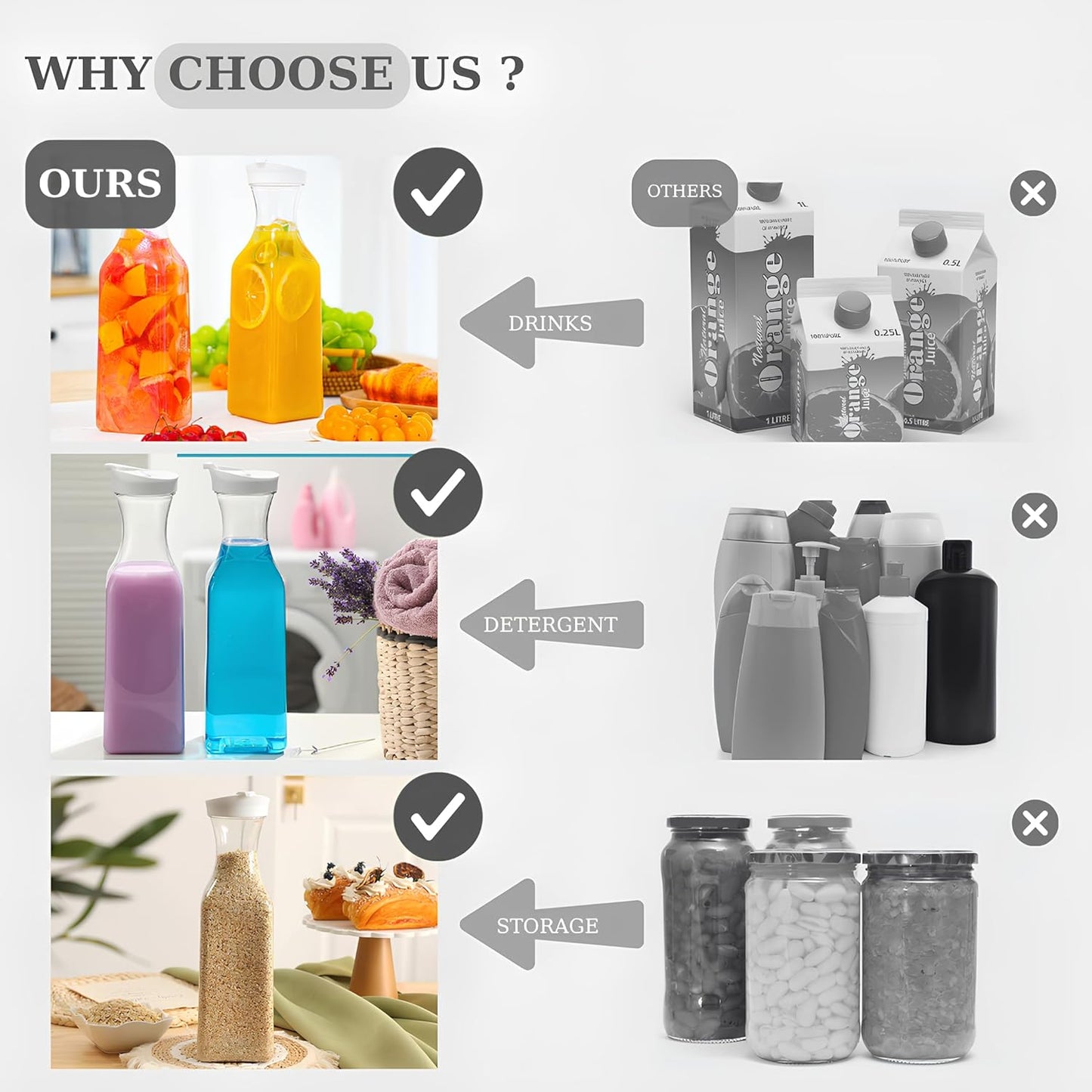 Carafe à eau 1,5 L couvercle rabattable