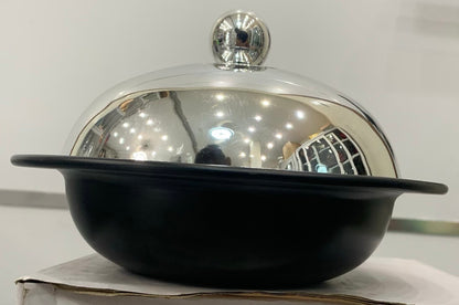 Dattier Élégante – Couvercle Inox & Plat Noir Mat