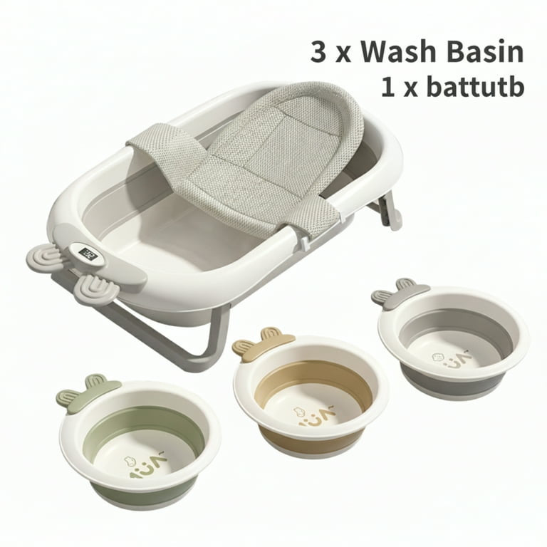 Baignoire bébé pliable et agrandie pour nourrissons et jeunes enfants