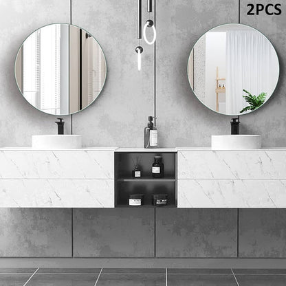 Miroir mural rond autocollant, grand miroir sans verre