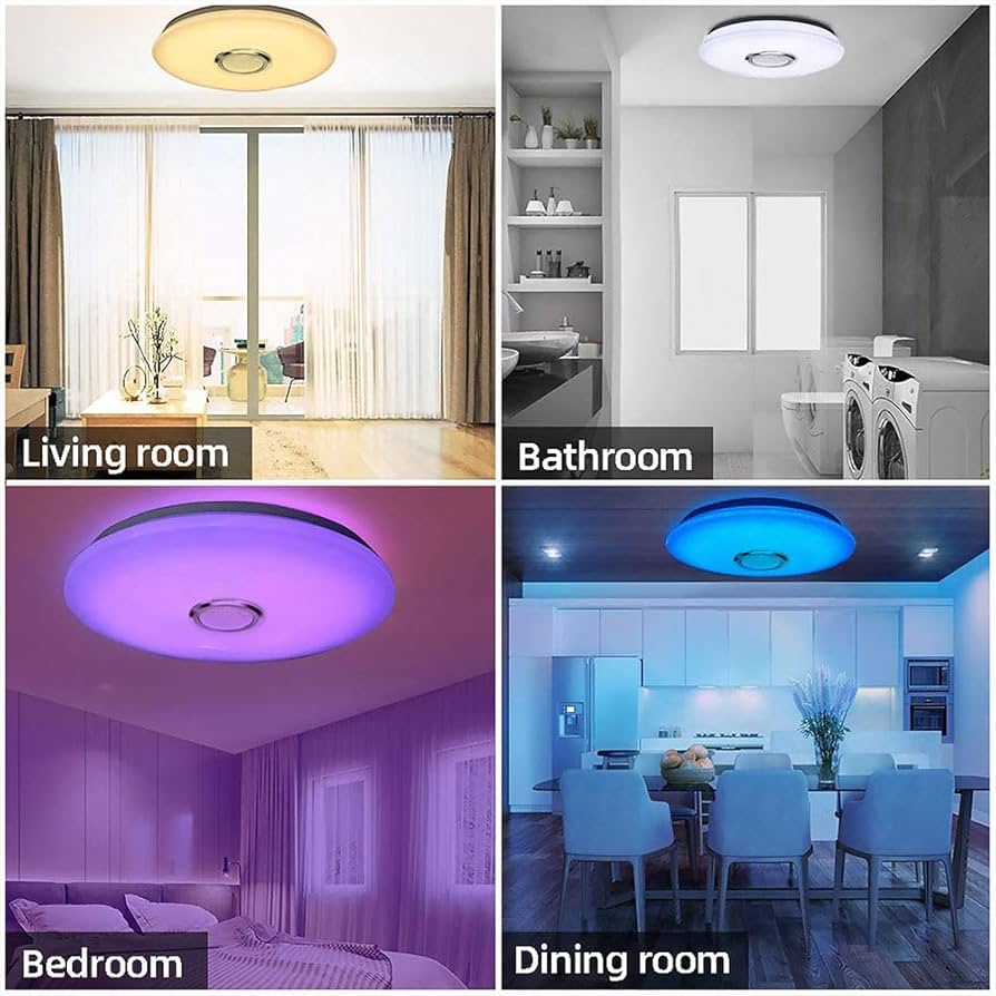 Plafonnier LED RGB avec haut-parleur Bluetooth