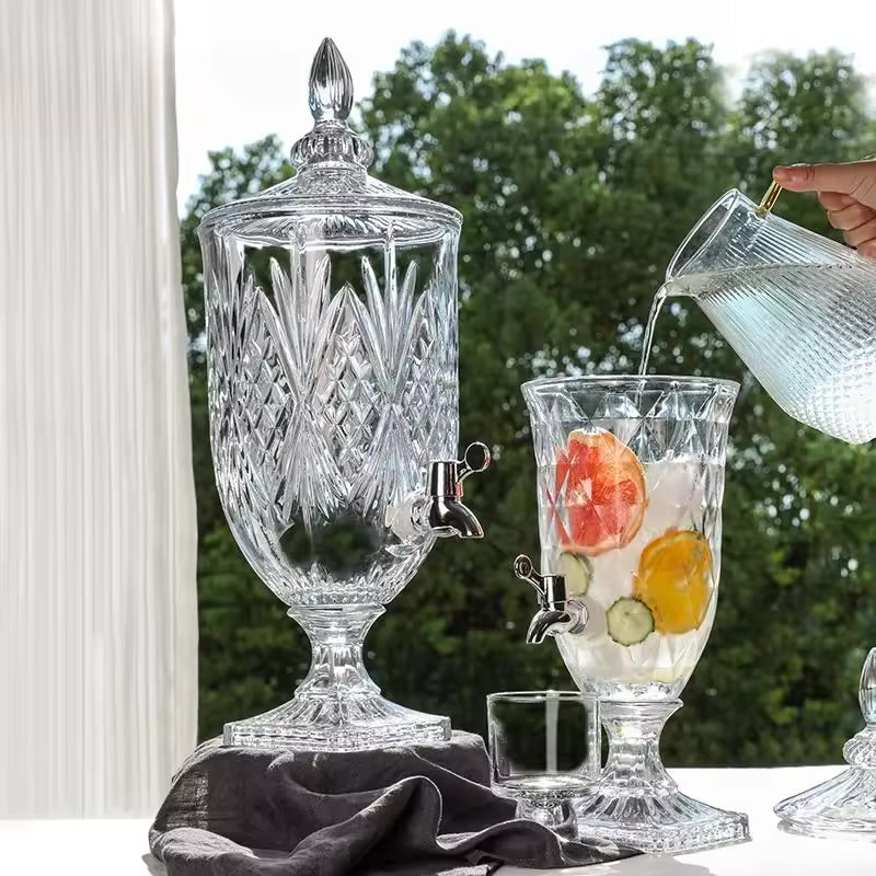 Distributeur de Boisson en Verre – Style Vintage sur Pied