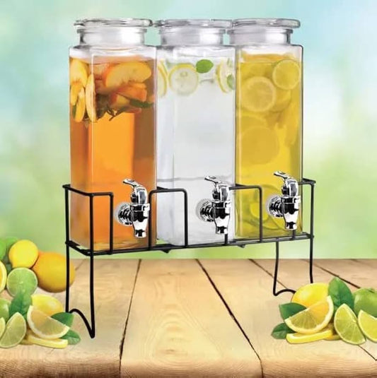Distributeur de boissons double en verre – 2,2 litres