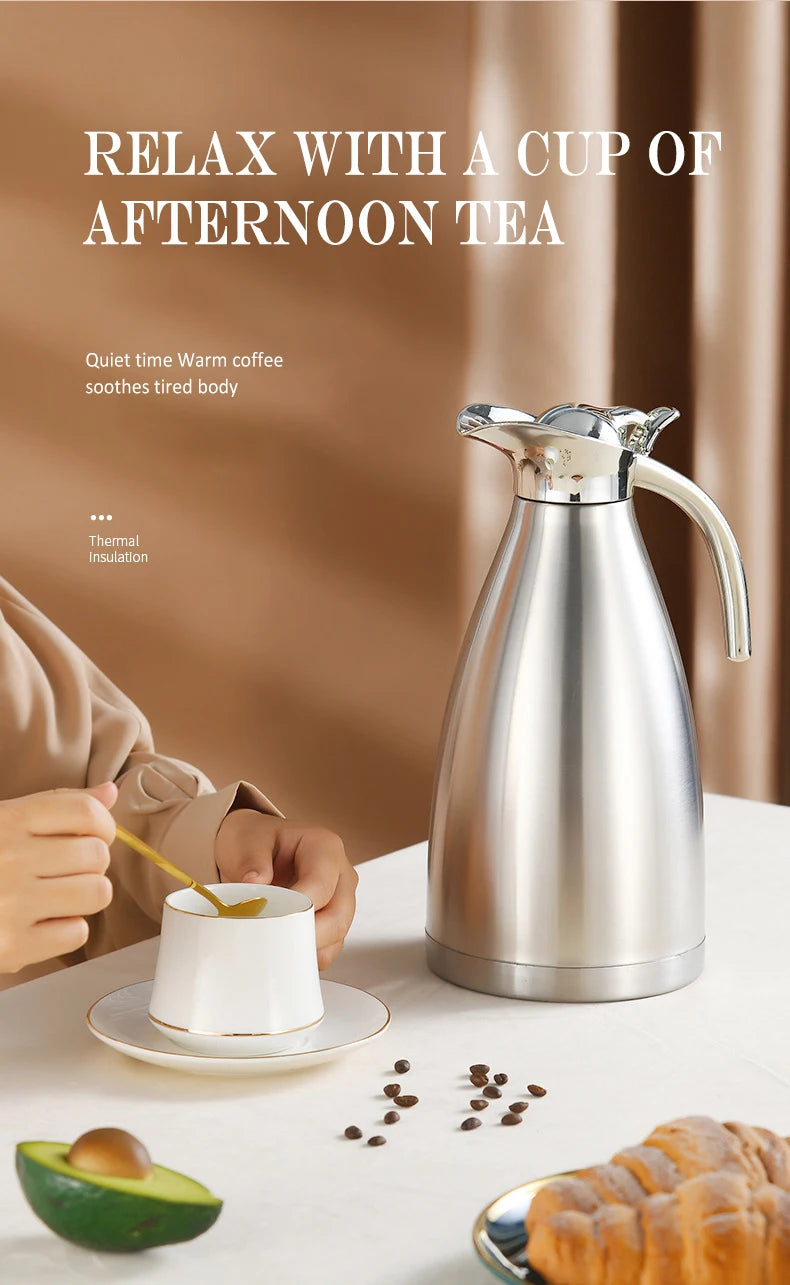 Thermos isotherme classique en acier inoxydable de 2 litres