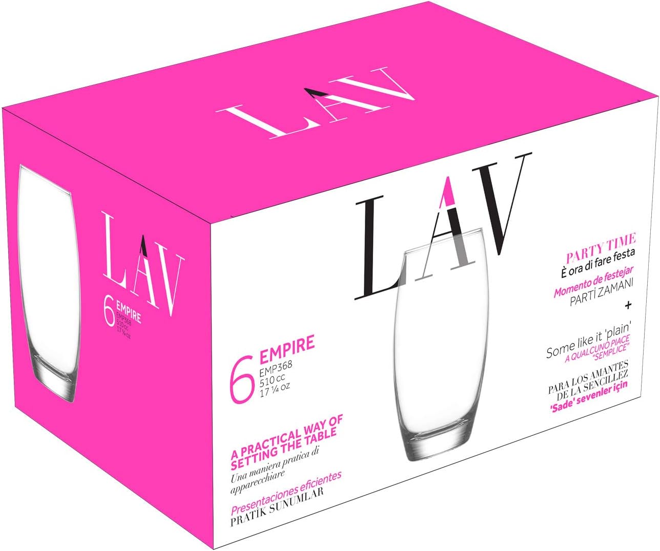 Lot de 6 verres à cocktail LAV Highball - Verres longues pour eau