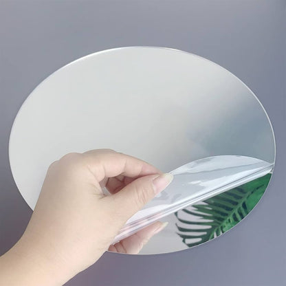 Miroir mural rond autocollant, grand miroir sans verre