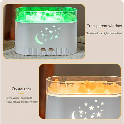 Diffuseur d’Huiles Essentielles Effet Flamme avec Pierres Cristal