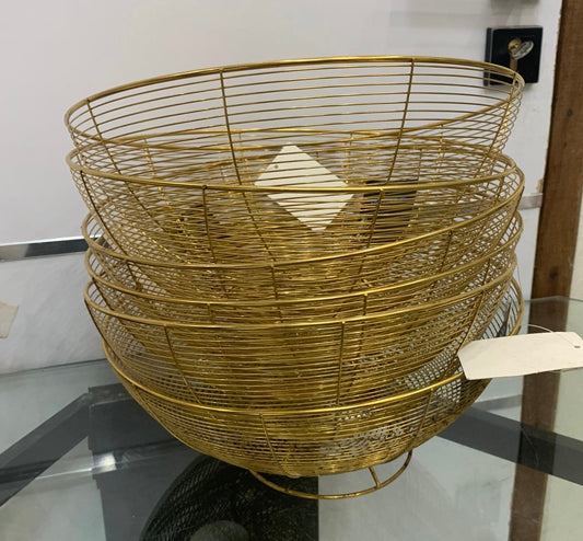 Paniers Métalliques Dorés