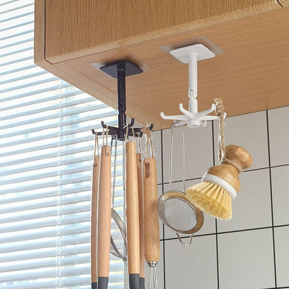Crochets rotatifs sans perçage pour ustensiles de cuisine