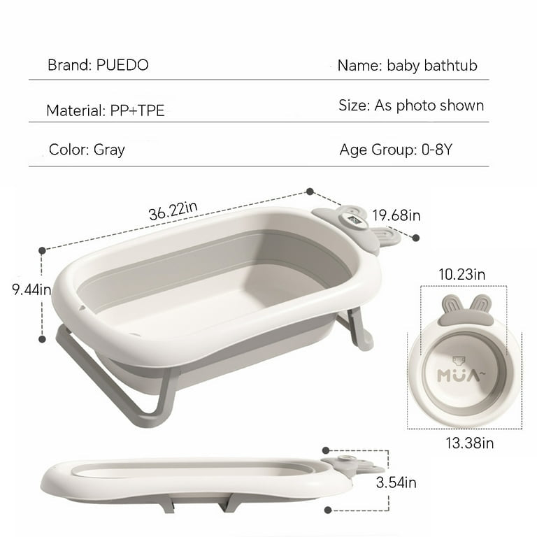 Baignoire bébé pliable et agrandie pour nourrissons et jeunes enfants