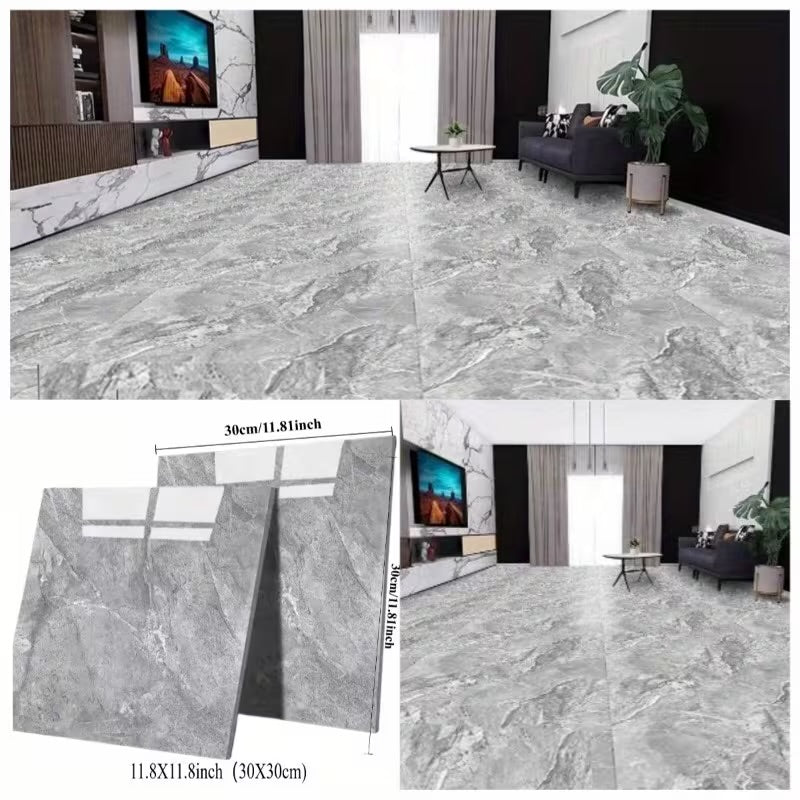 panneaux Sol étanches à motif marbre gris