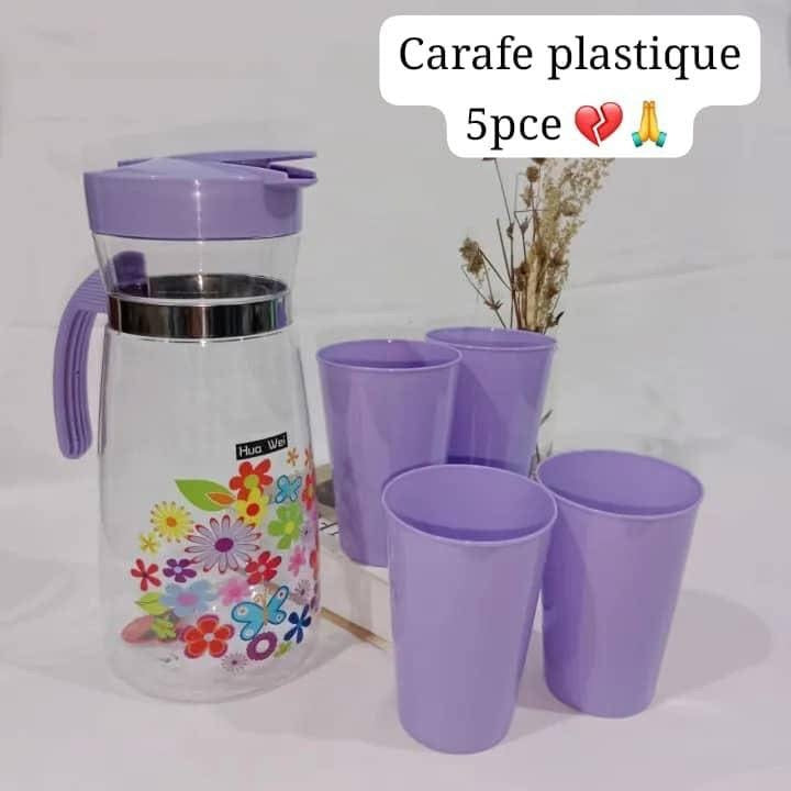 Carafe + 4 Gobelets – Plastique Premium