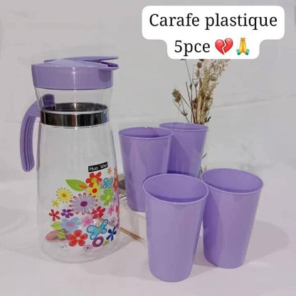 Carafe + 4 Gobelets – Plastique Premium