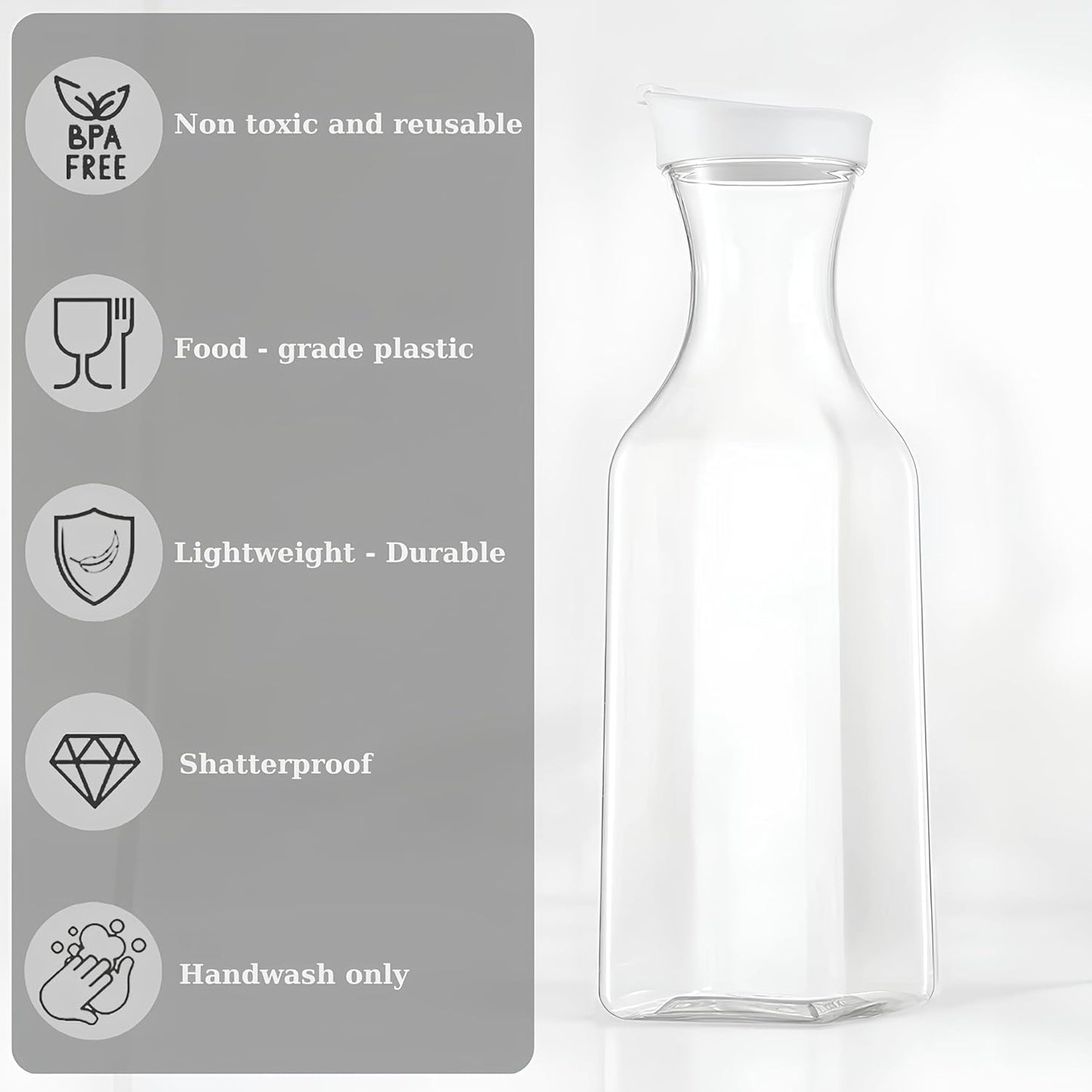 Carafe à eau 1,5 L couvercle rabattable