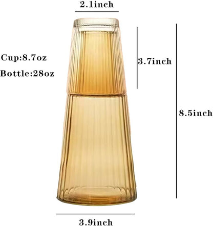 Carafe à eau de chevet avec gobelet en verre