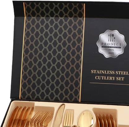 Ensemble de couverts 20 pièces, coffret cadeau en acier inoxydable
