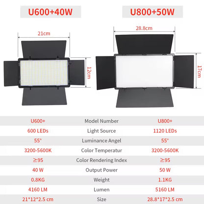 Éclairage LED U600/800 pour studio photo
