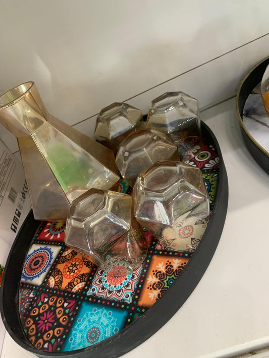 Plateau Oriental + 6 Verres Design