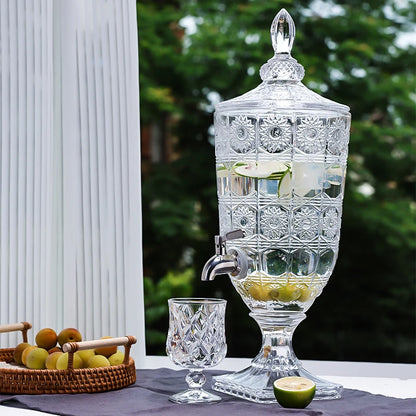 Distributeur de Boisson en Verre – Style Vintage sur Pied