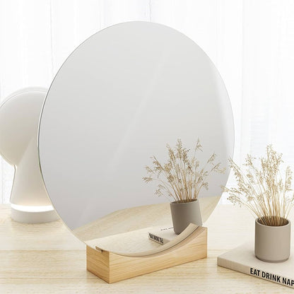 Miroir mural rond autocollant, grand miroir sans verre
