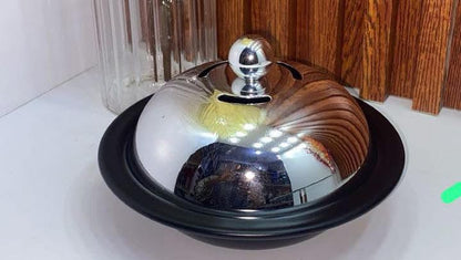 Dattier Élégante – Couvercle Inox & Plat Noir Mat