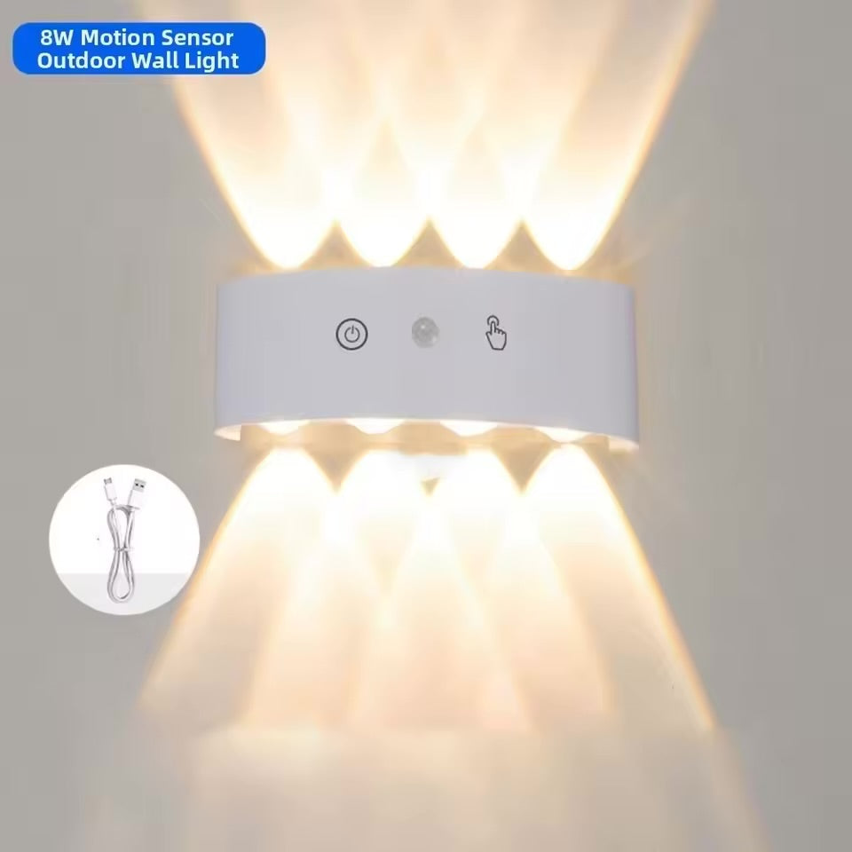 Lampe murale LED rechargeable à double éclairage (haut/bas)