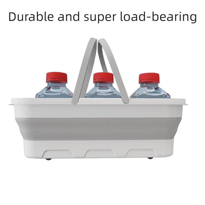 Bac Multifonction Pliable – 12 Litres (Blanc & Gris)